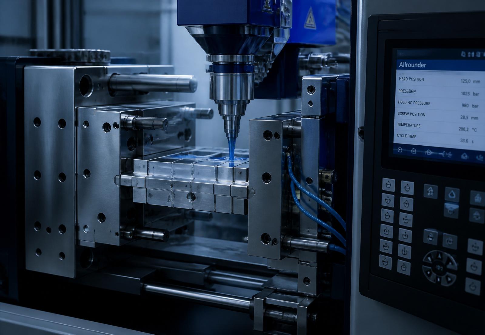 Precision silicone injection moulding tool in production